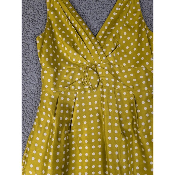 J Crew Dress Womens Size 4 Yellow 100% Silk Rosette Artsy Event Wedding Party - Picture 3 of 15